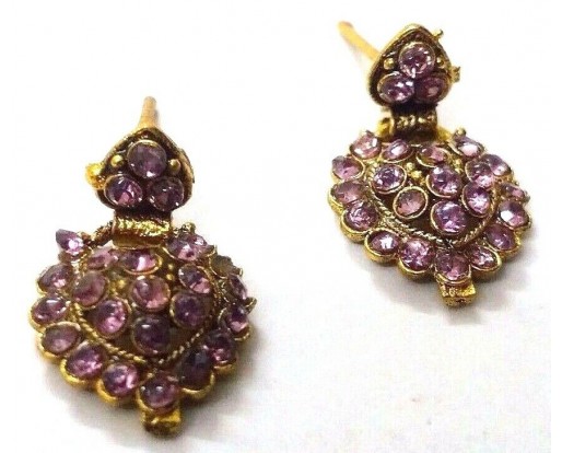 Golden Oxidized Earrings Ethnic Traditional Imitation Jewelry Drop Dangle - EA44